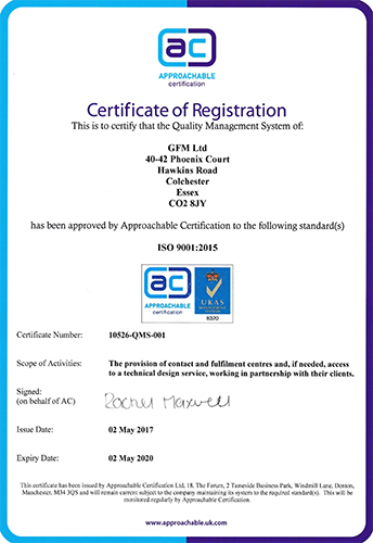 ISO 9001 Certificate - 02.05.17 - GFM ClearComms