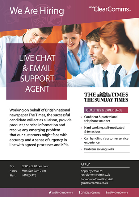 Live Chat Support Agent - GFM ClearComms